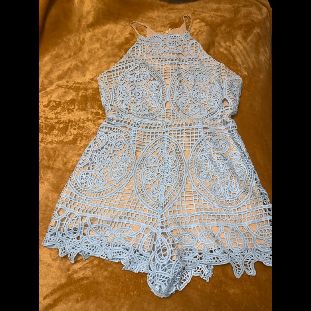 Windsor Crochet Light blue romper size L